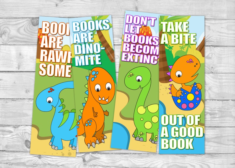 printable bookmarks for students student gifts dinosaur etsy