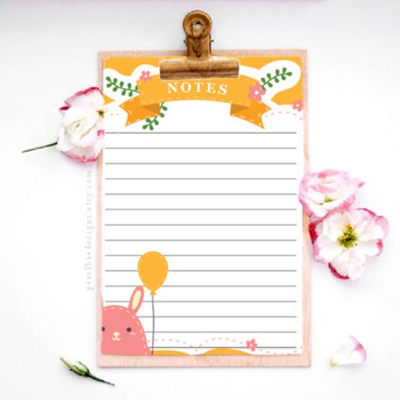 Printable Note Pages Animal Note Paper Decorative Writing Etsy