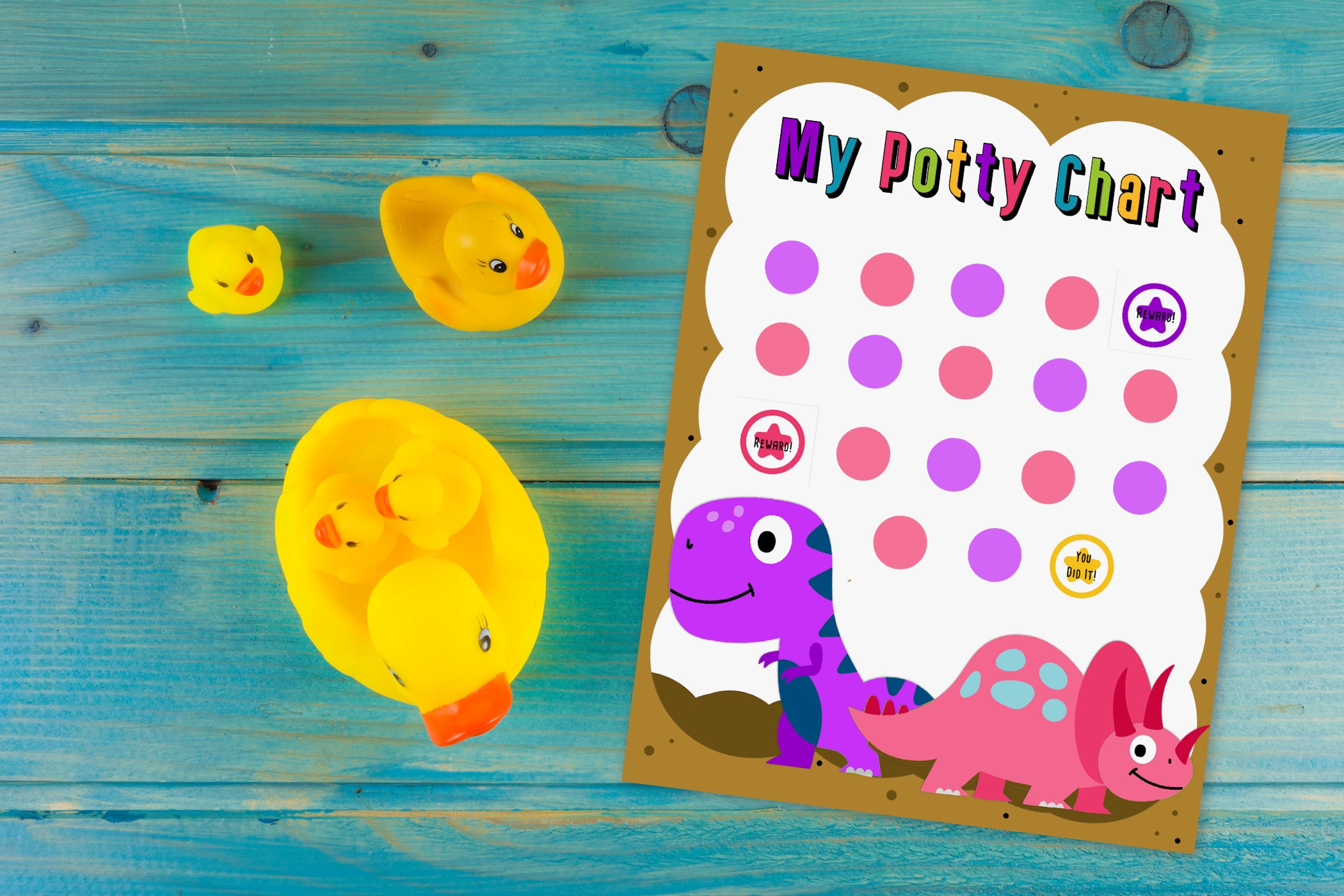 Printable Dinosaur Potty Chart, Kid's Sticker Chart, Instant Download ...