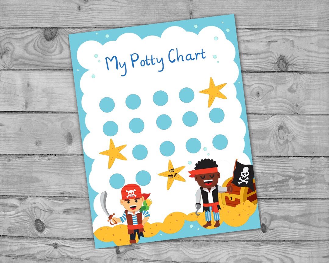 Printable Pirate Potty Chart, Kid's Sticker Chart, Instant Download ...