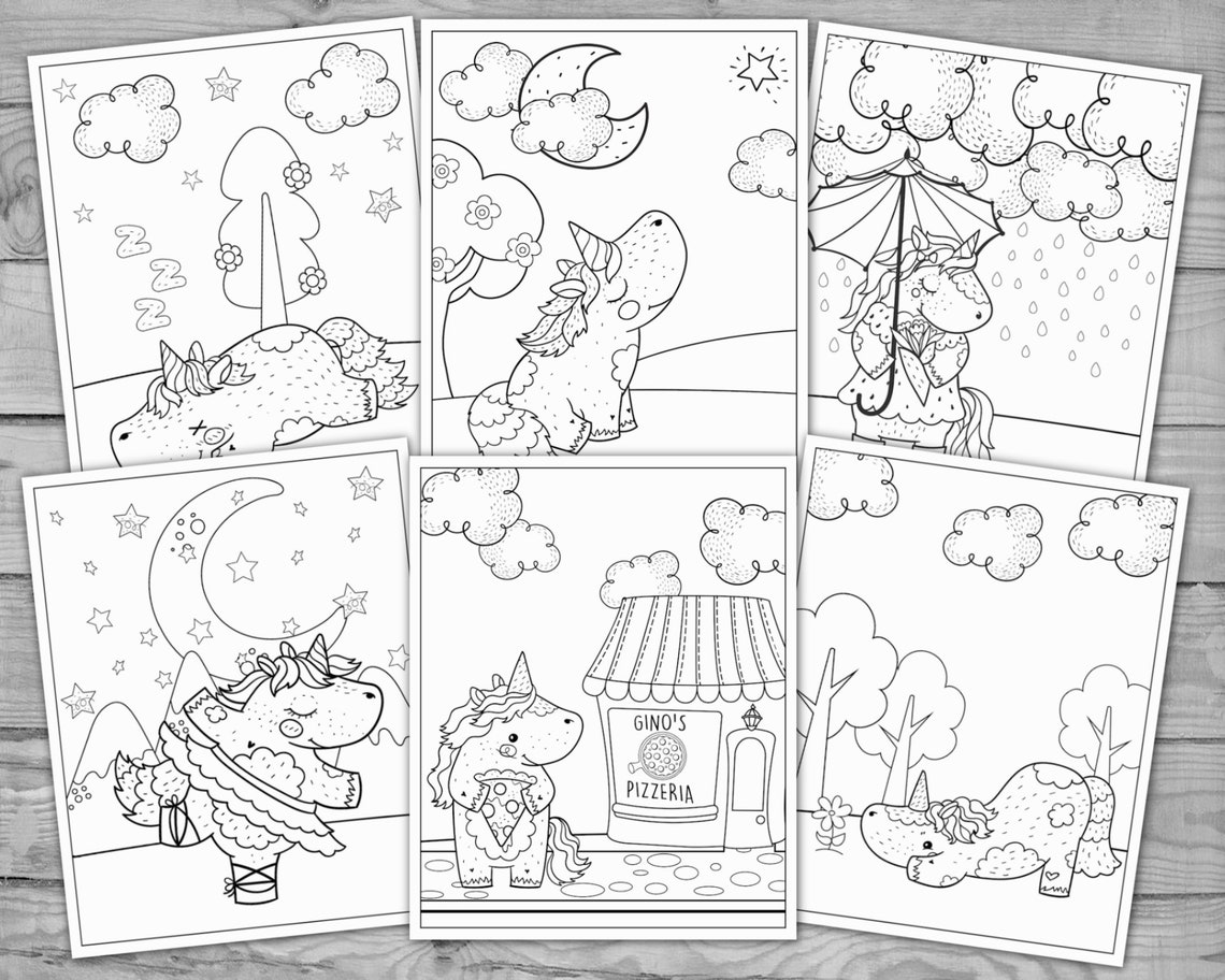 Printable Kawaii Unicorn Coloring Pages for Kids, Unicorn Activity ...