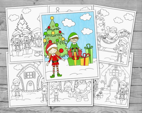 Printable Christmas Coloring for Kids Holiday Activity - Etsy