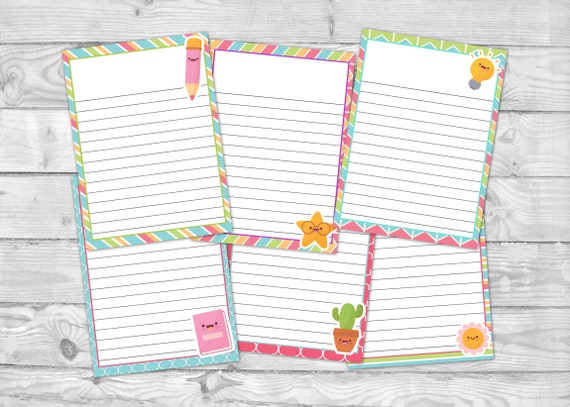 Printable Note Paper Kawaii Stationary Cute Writing Paper