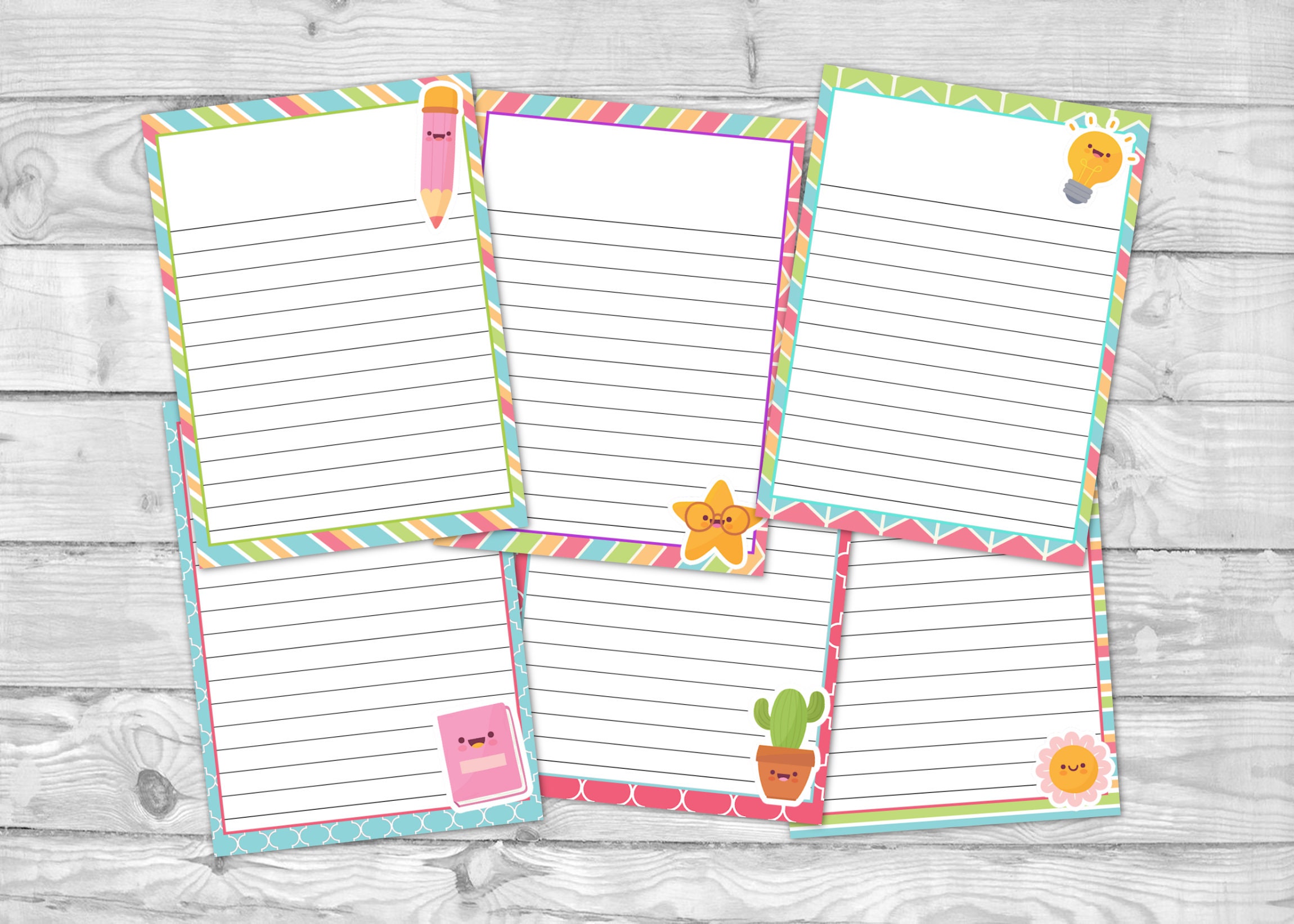 printable note paper kawaii stationary cute writing paper etsy hong kong