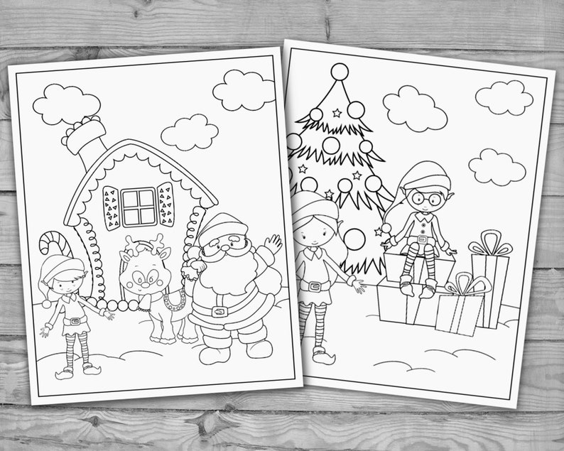 Printable Christmas Coloring for Kids Holiday Activity - Etsy