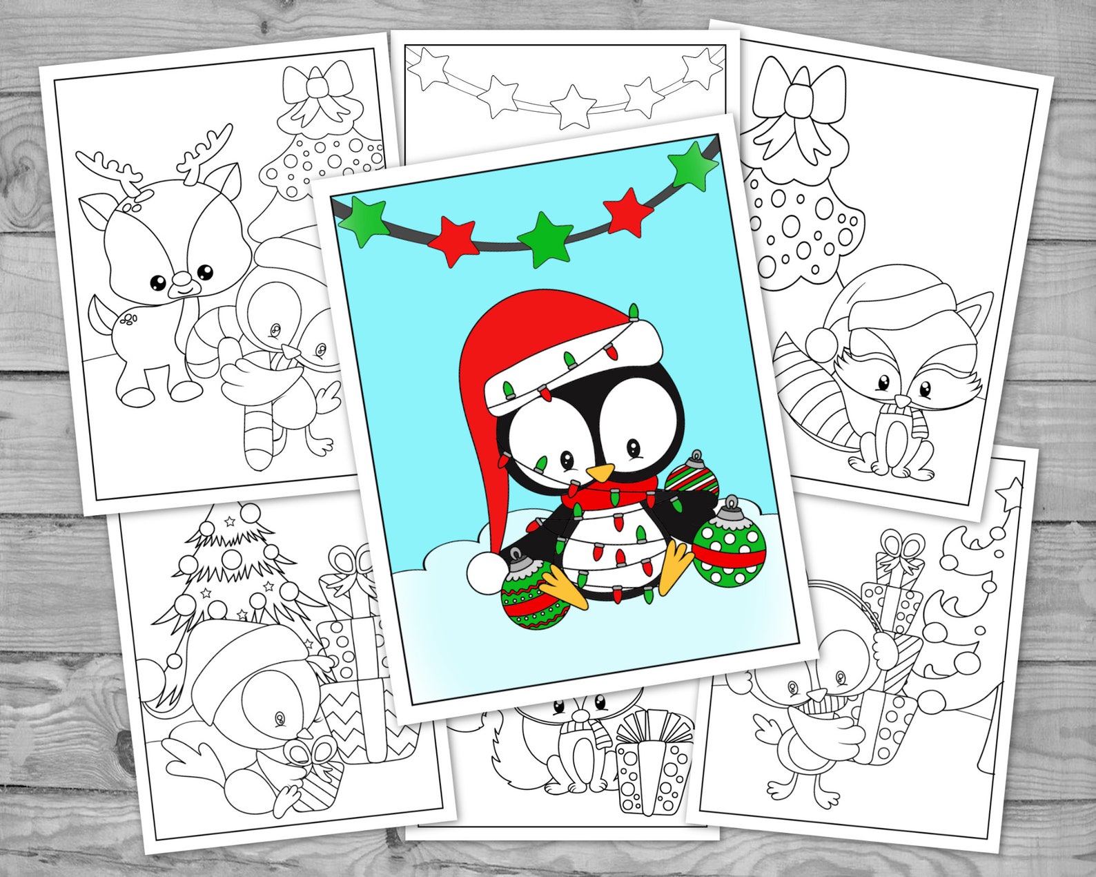 Printable Christmas Coloring for Kids, Holiday Activity Coloring Pages ...