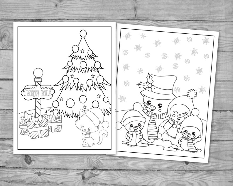 Printable Christmas Coloring for Kids Christmas Activity | Etsy