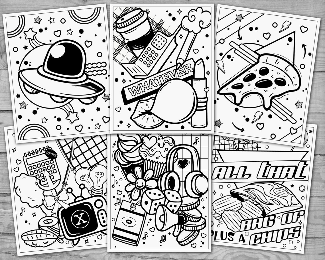 Printable 90s Coloring Pages 90s Aesthetic I Love the 90s - Etsy Canada