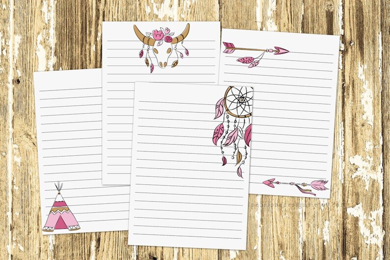 Printable Boho Note Pages Bohemian Note Paper Writing Etsy printable-boho-note-pages-bohemian-note-paper-writing-etsy