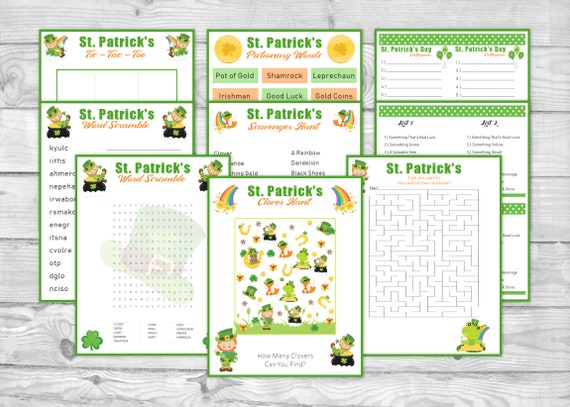 Printable St. Patrick's Day Game Pack St. Patrick's