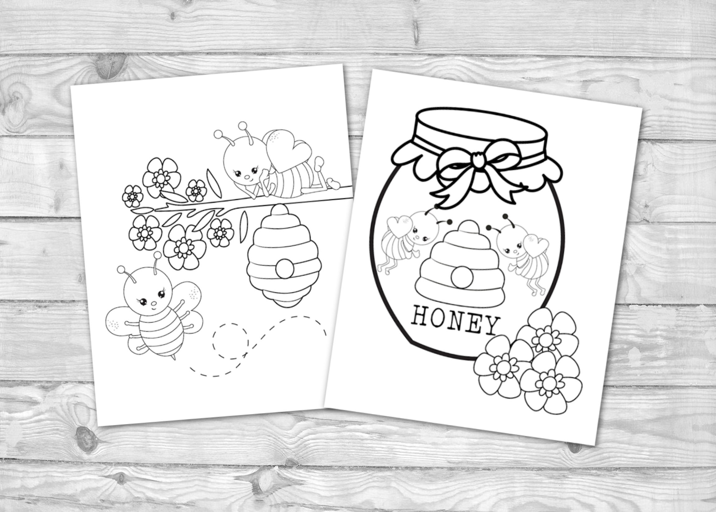 Printable Bumble Bee Coloring for Kids, Cute Buzzy Bee Activity