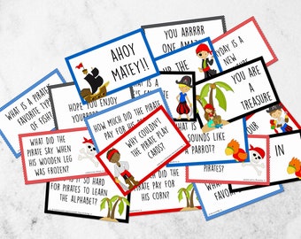 Printable Pirate School Lunch Notes, Lunch Box Cards, Printable Kids Lunchbox Jokes