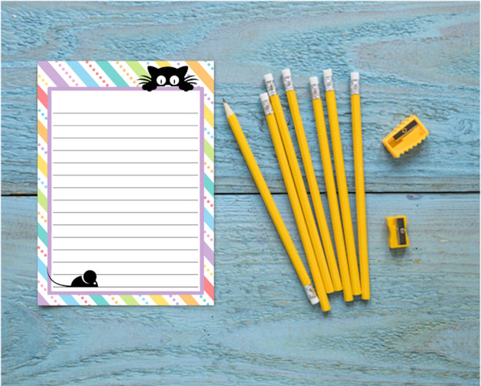 Printable Note Pages / Cat Note Paper / Decorative Writing Paper ...