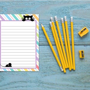 Printable Note Pages / Cat Note Paper / Decorative Writing Paper ...