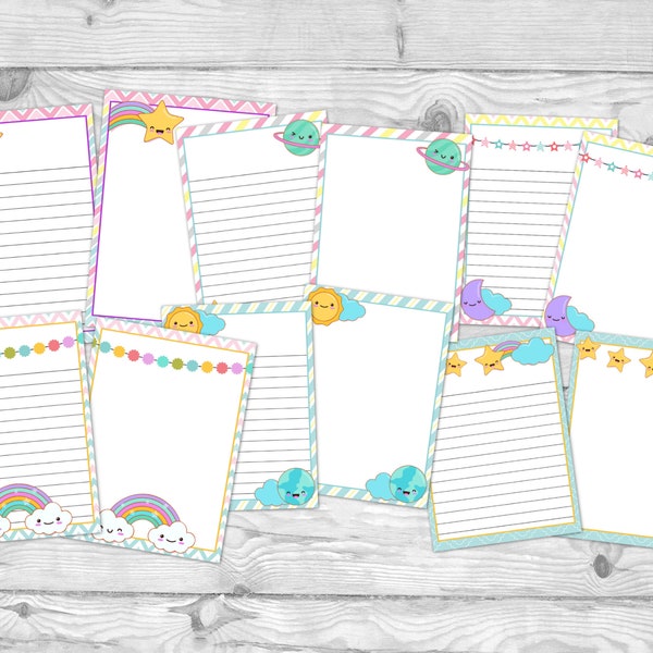 Printable Note Paper - Kawaii Stationery - Cute Writing Paper