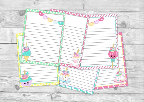 Printable Note Paper Kawaii Stationary Cute Writing Paper