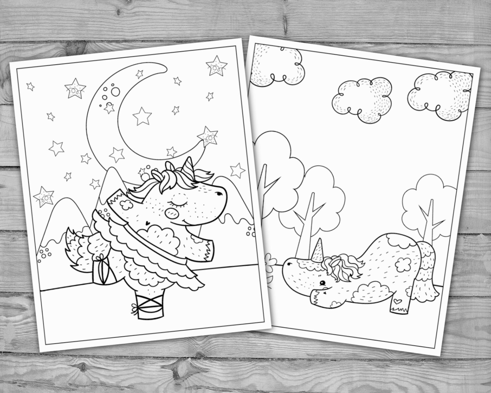 Printable Kawaii Unicorn Coloring Pages for Kids, Unicorn Activity ...