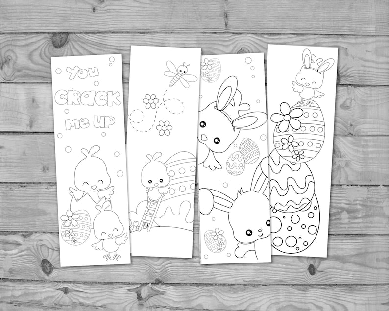 Printable Easter Bookmarks, Coloring, Student Gifts, Printable Favors