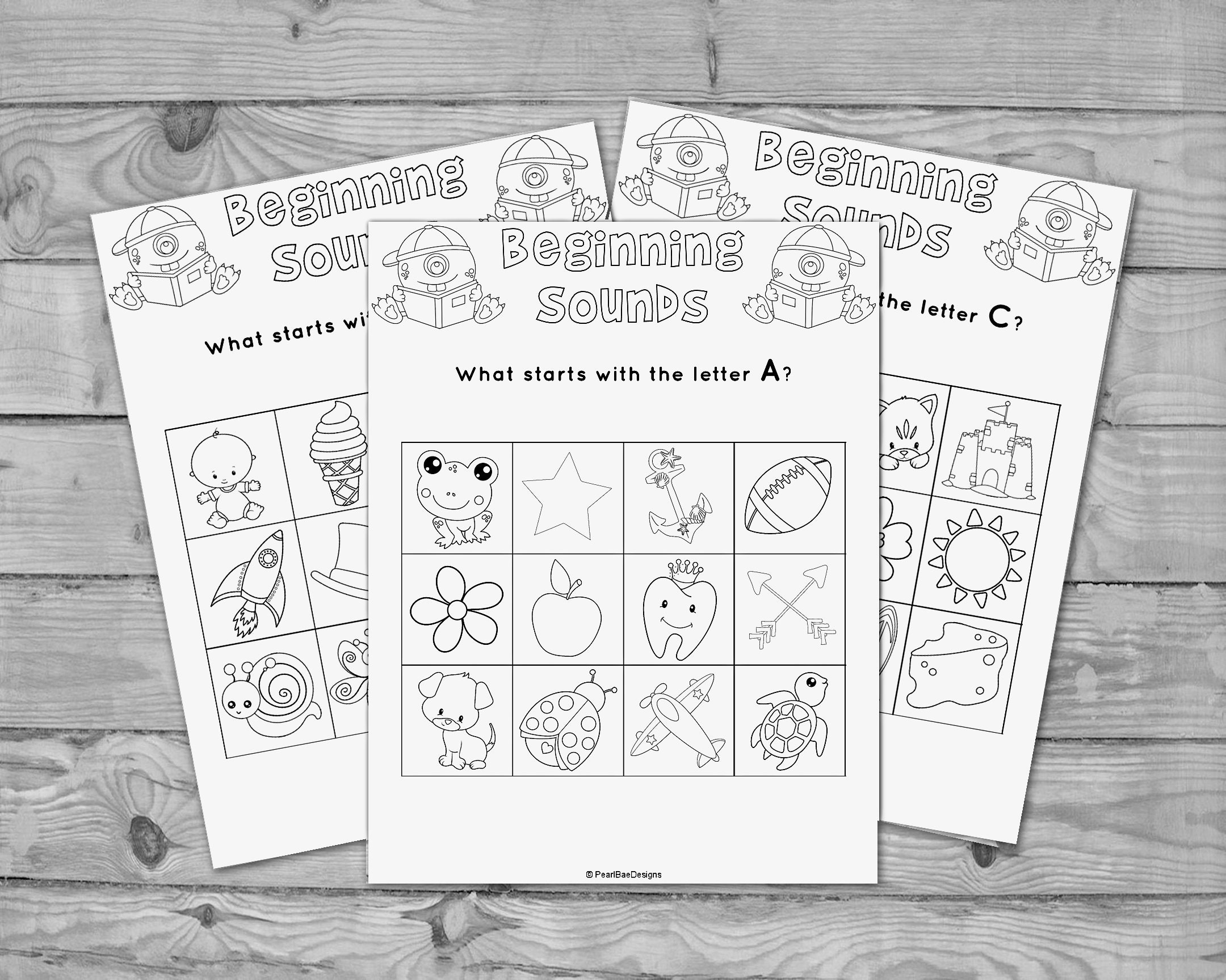 Printable Preschool Phonics Worksheets, Beginning Sounds Activity, 26 ...