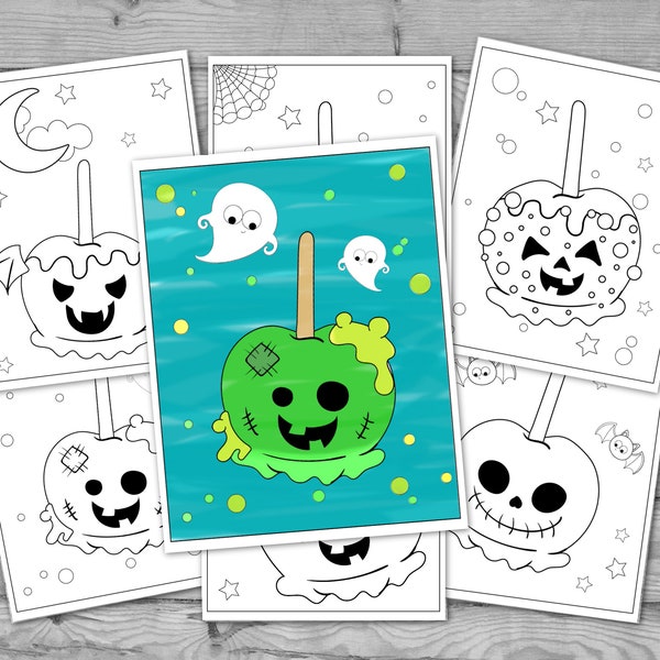 Printable Halloween Coloring for Kids, Fall Autumn Activity Coloring Pages, Kids Coloring Sheets