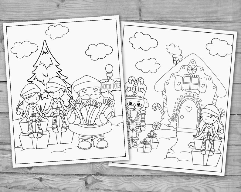 Printable Christmas Coloring for Kids Holiday Activity - Etsy