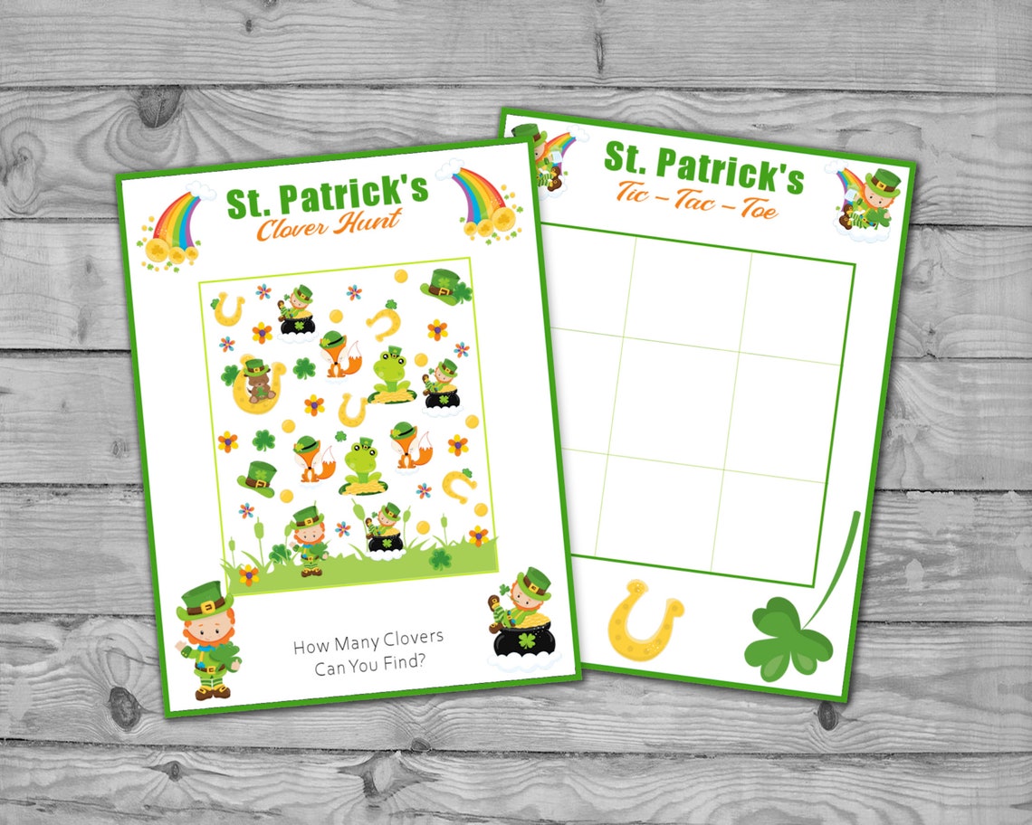 Pack de jeux imprimable pour la Saint-Patrick, Jeux de fête de la Saint