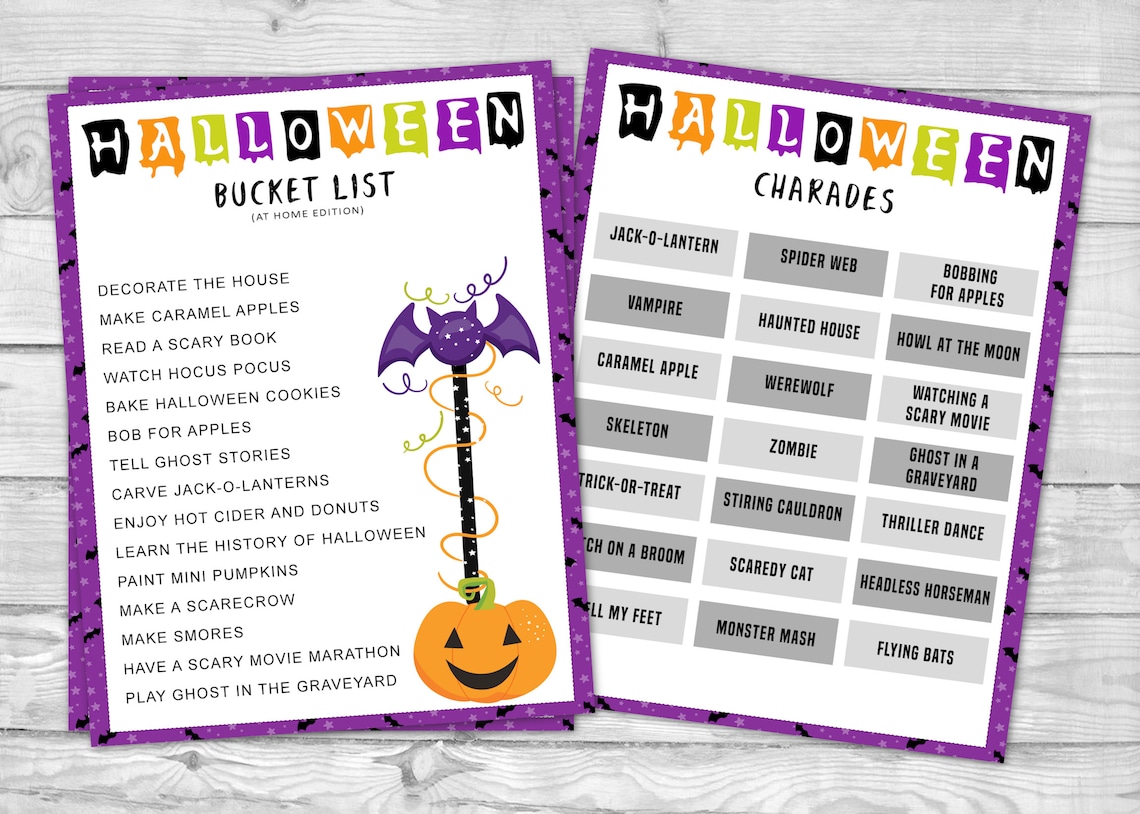Printable Halloween Game Pack, Halloween Party Games, Printable Family ...