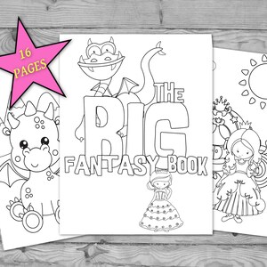 Printable Fantasy Coloring Book for Kids, Kids Coloring Sheets, 16 ...