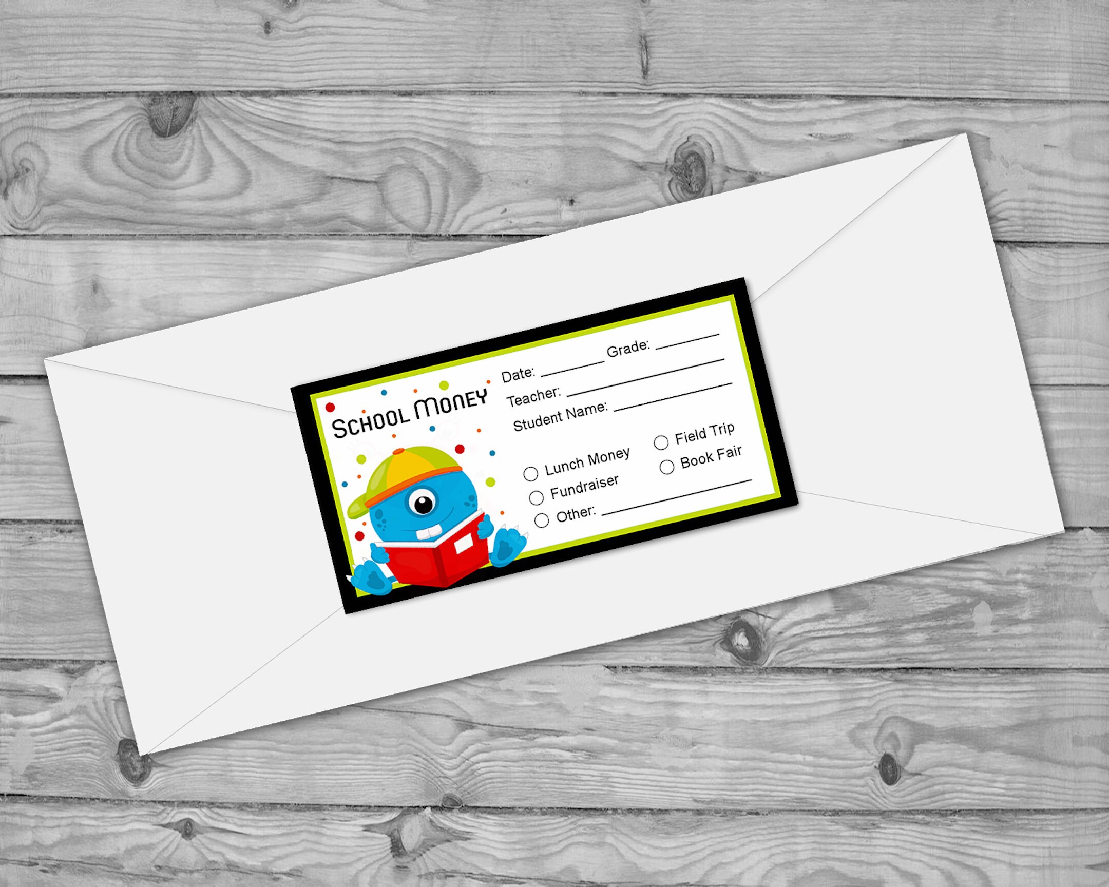 Printable Envelope Stickers, School Money Stickers for Envelopes ...