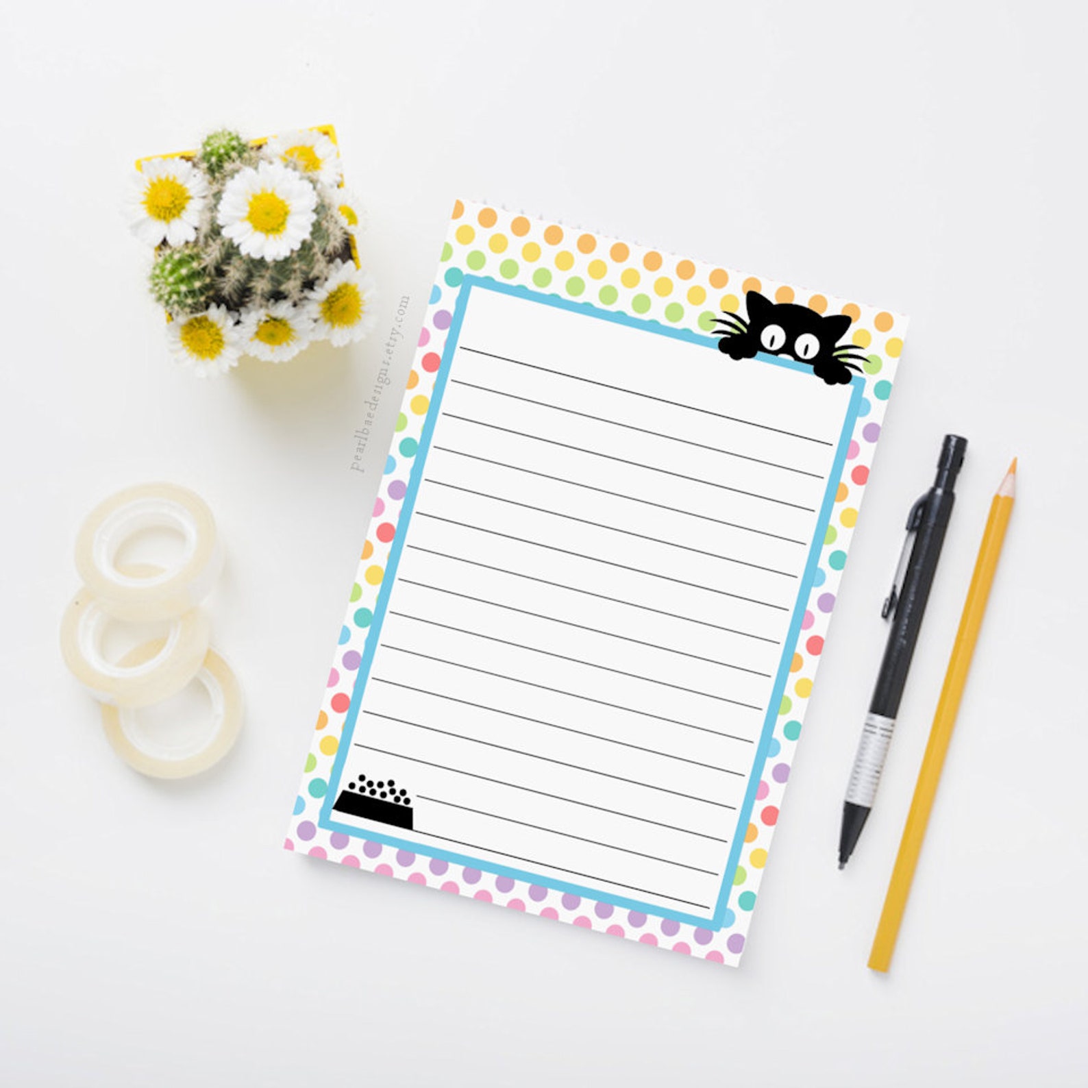 Printable Note Pages / Cat Note Paper / Decorative Writing Paper ...