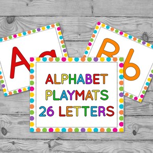 Tapetes de plastilina imprimibles, actividad de fonética imprimible, letras del alfabeto A-Z, actividad de reconocimiento de letras