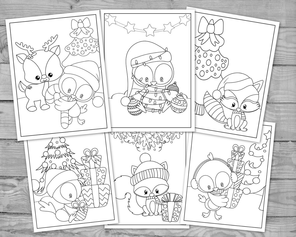 Coloriage de Noël imprimable pour les enfants pages de  Etsy