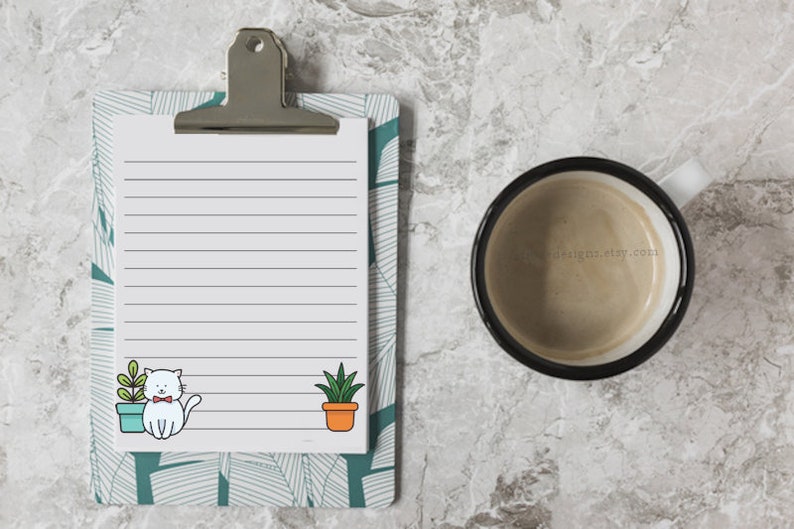 Printable Cat Note Pages / Note Paper / Decorative Writing Paper ...
