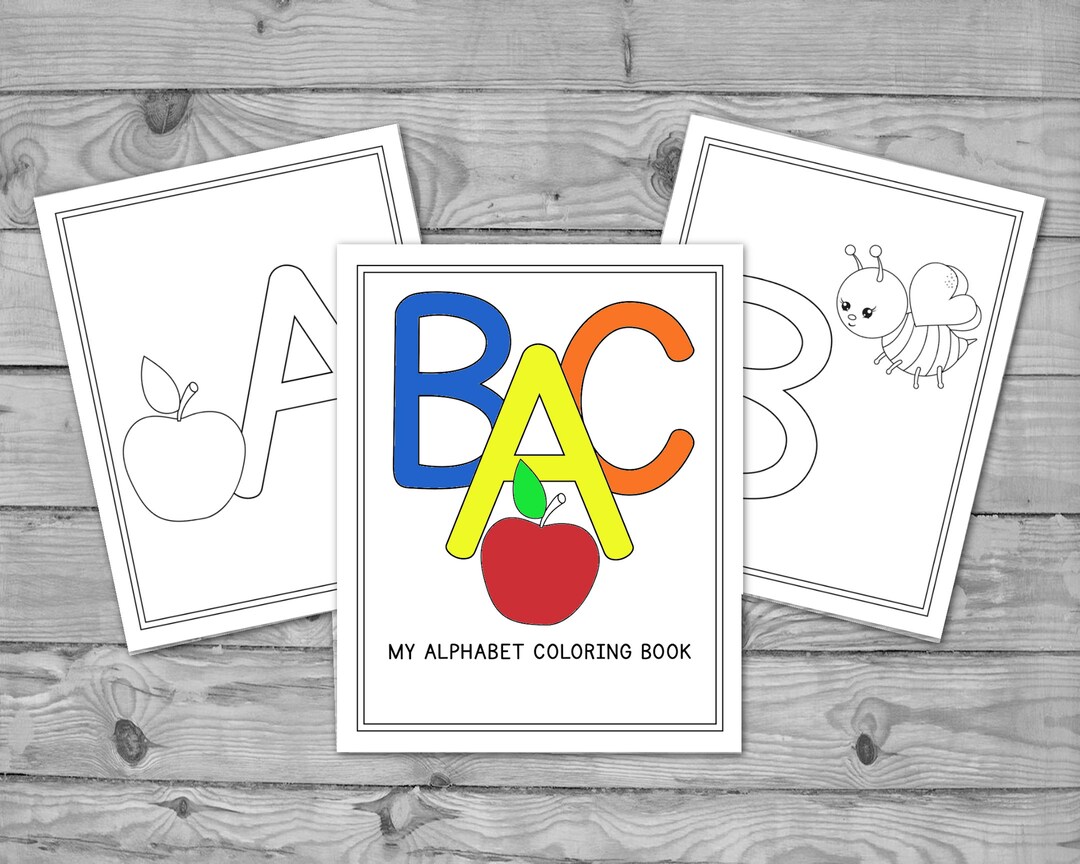 Printable Preschool Alphabet Coloring Book, Letter Recognition A-Z