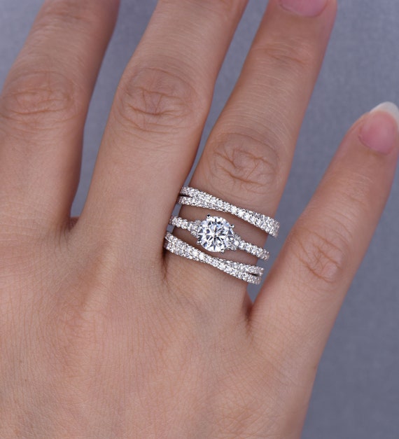 匿名配送【選抜祭】17ボール型　イラン株　REZA アガベ　ローズC Round CZ Engagement Ring, 3PCS CZ Wedding Set, Sterling