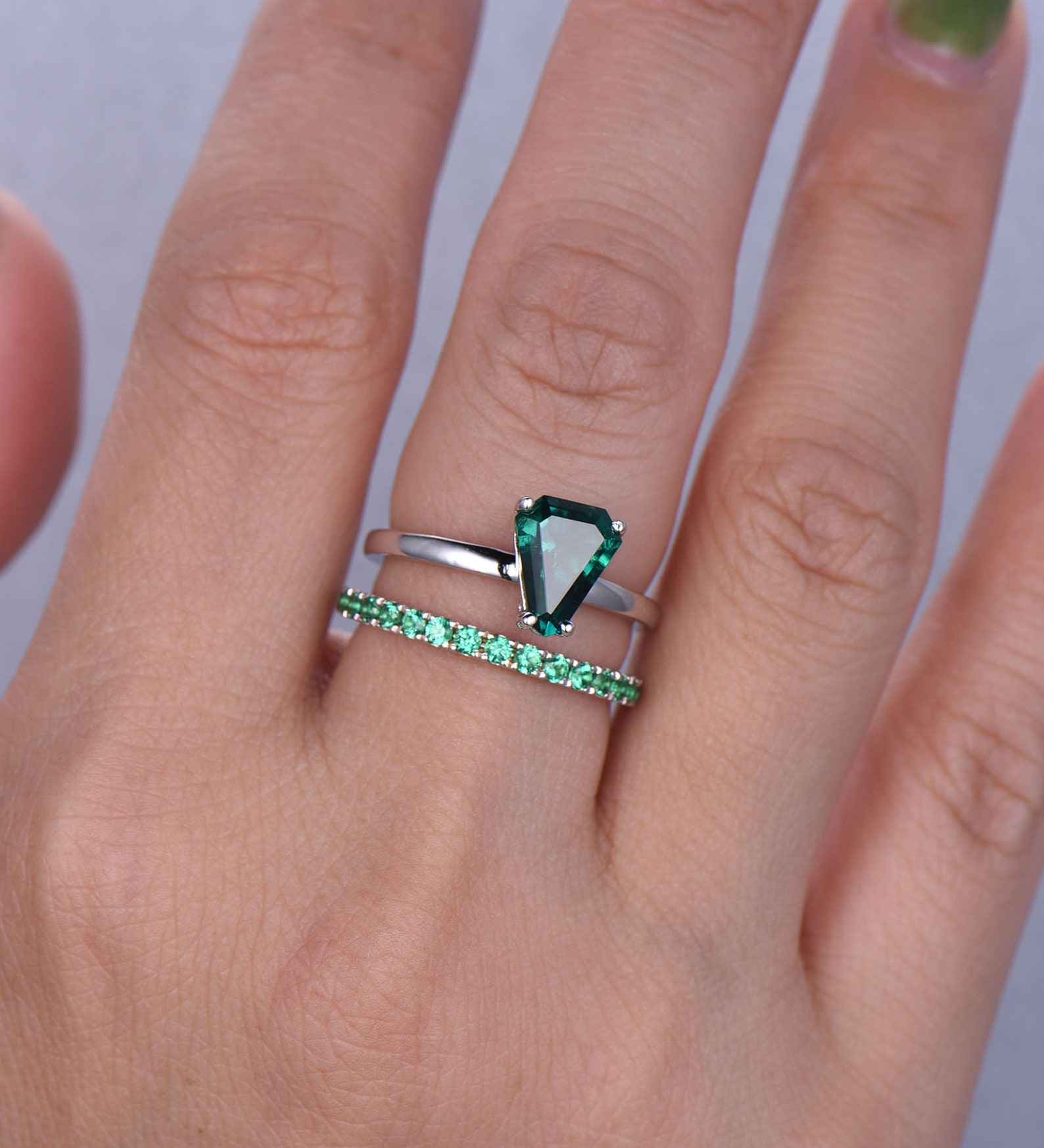 Emerald Ring 925 Sterling Silver Rings Emerald Green Ring Etsy