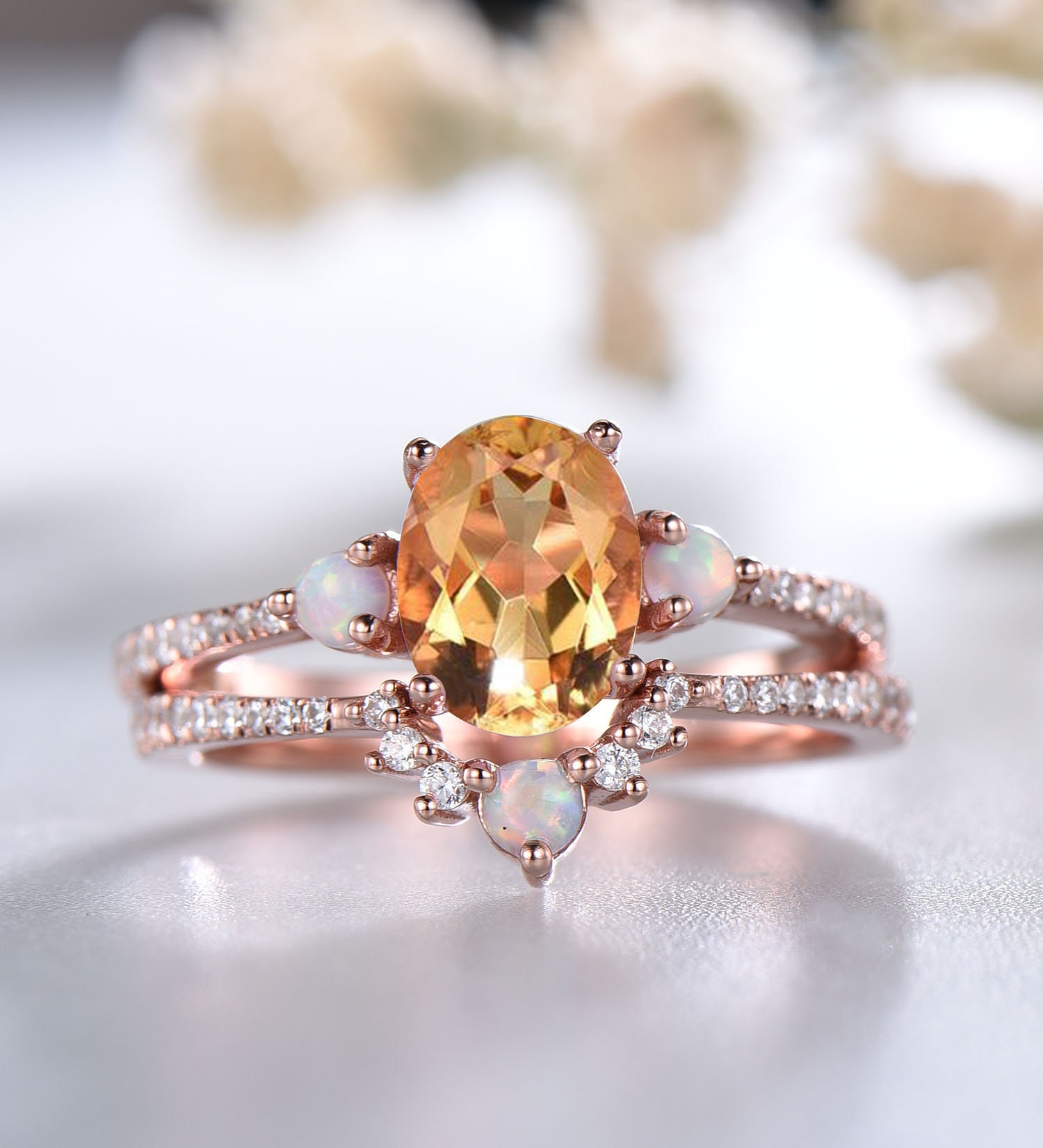 November birthstone ring rose gold deals