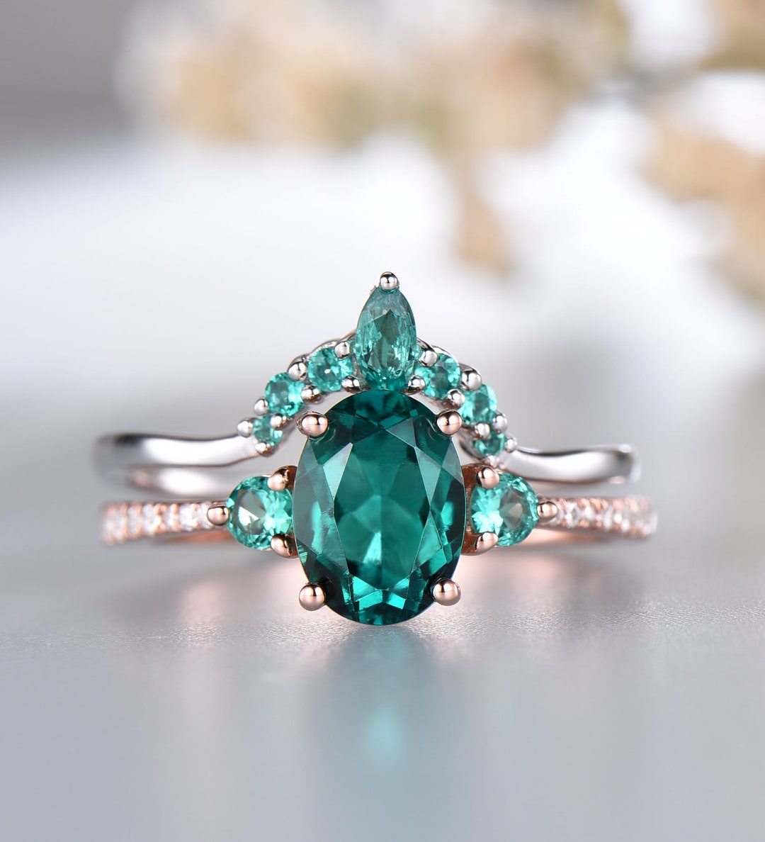 Emerald Ringvintage Princess Crown Ringstatement Ringgold - Etsy