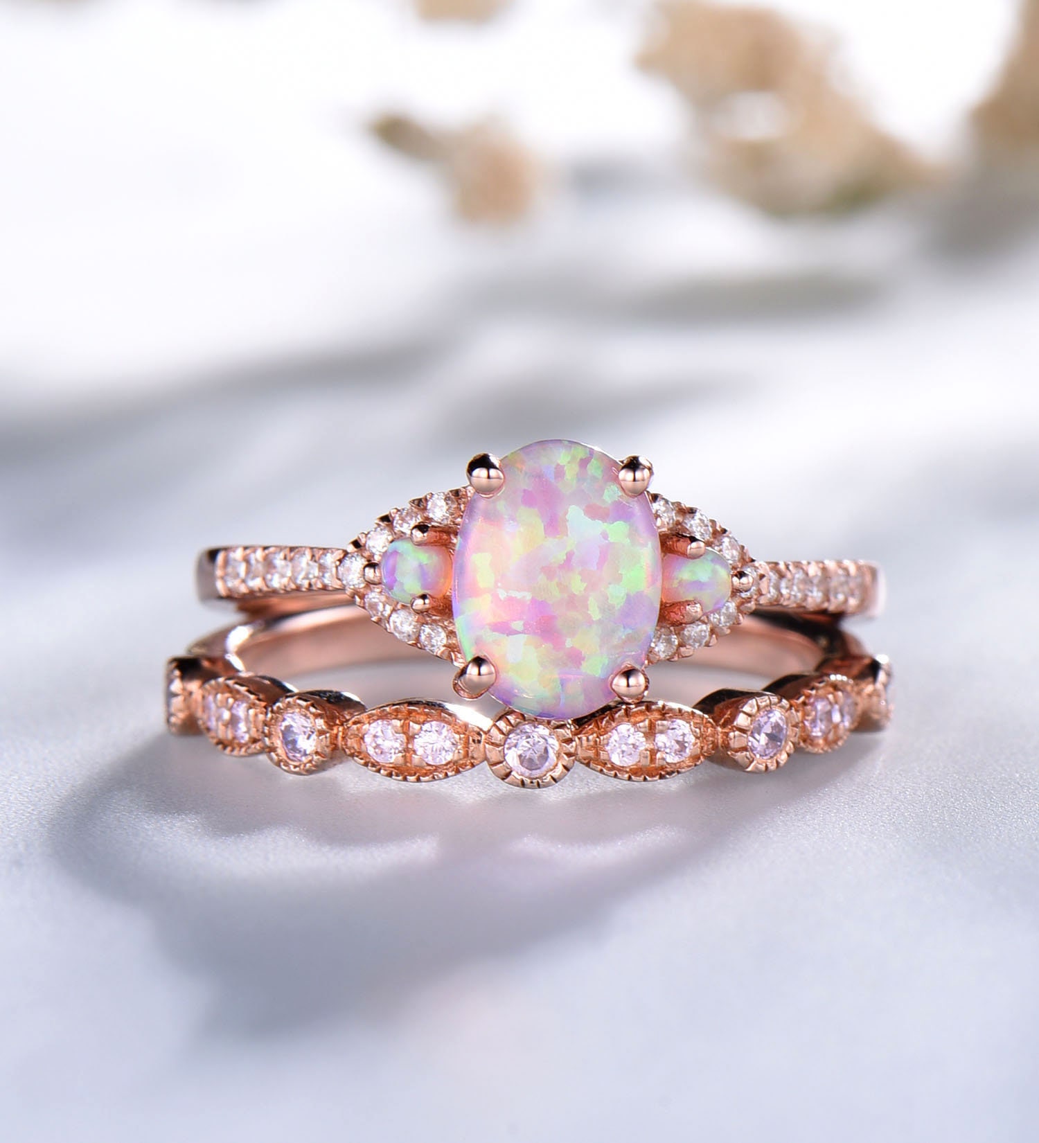 opal ring rose gold