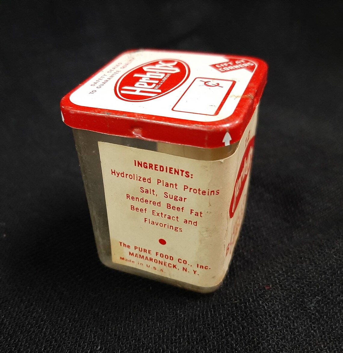 Vintage Herb Ox Plastic Bouillon Cube Container with metal Etsy
