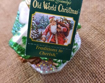 Merck Old World Christmas Ornament Fanciful Santa Claus Bunny Toy Sack Staff 
