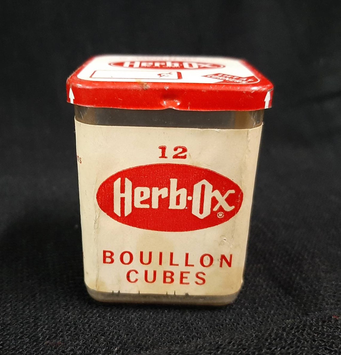 Vintage Herb Ox Plastic Bouillon Cube Container with metal Etsy