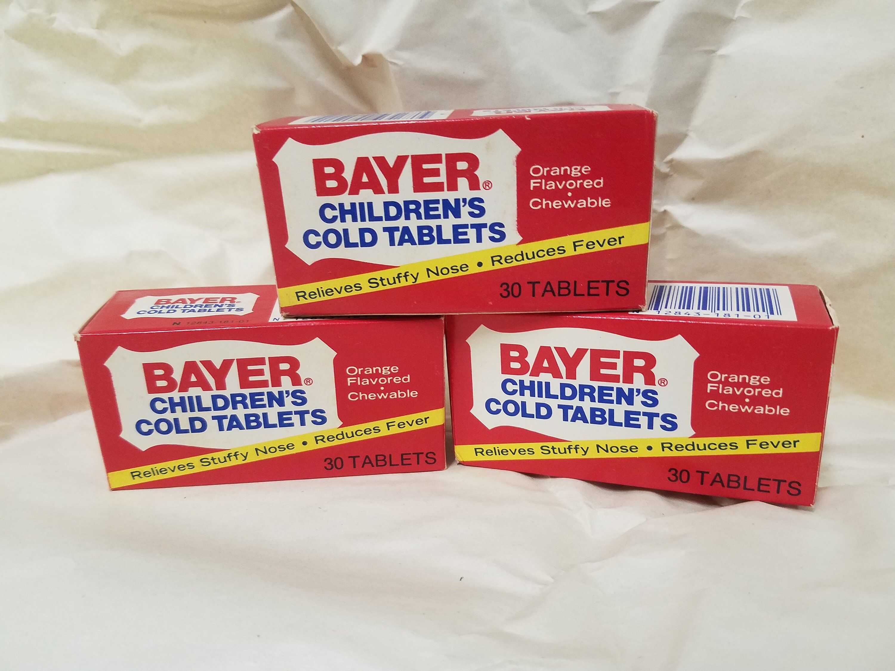 3 Vintage Bayer's Children Cold Tablets in original Etsy