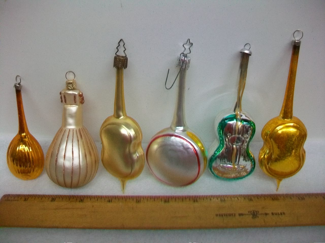 Vintage 9 Piece Set of Musical Instrument Christmas Ornaments Etsy