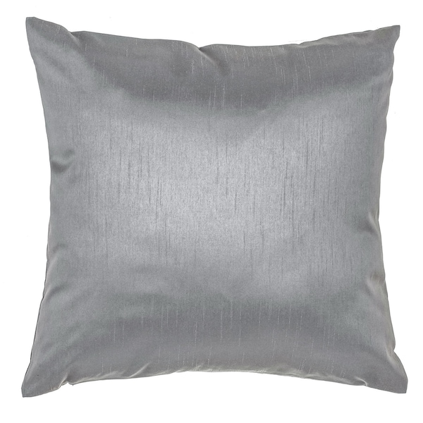 Solid Color Faux Silk Decorative Throw Pillow Cover with Zipper - 9 Colors Available