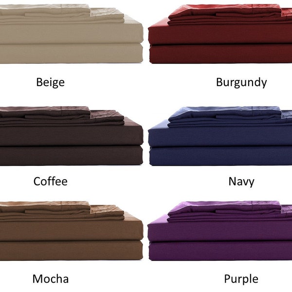 4-Piece Super Soft King Size Deep Pocket Sheet Set with Embroidery