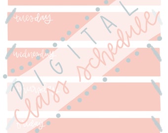 Digital Planner - Class Schedule - Etsy
