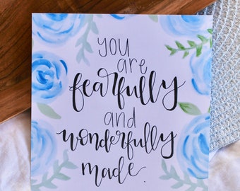 Psalm 139:14 Print || Fearfully and Wonderfully Made, Religious, Christian, Print, Home Decor