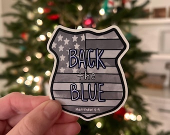 Back the Blue Sticker || Law Enforcement, Police Officer Gift