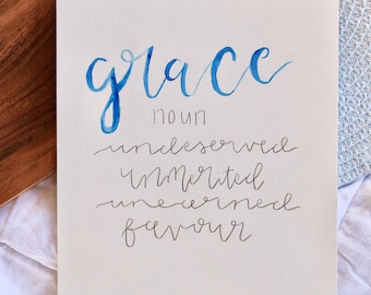 Grace Watercolor || Home Decor, Watercolor, Religious